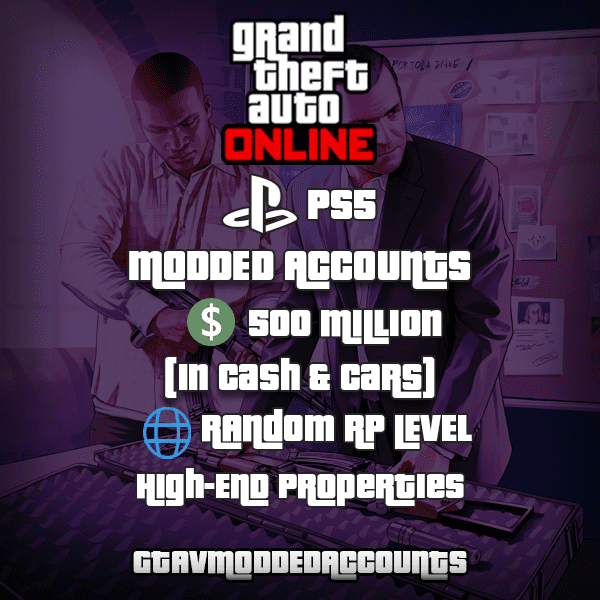 GTA 5 Modded Account 500 Million For PS5 On Sale