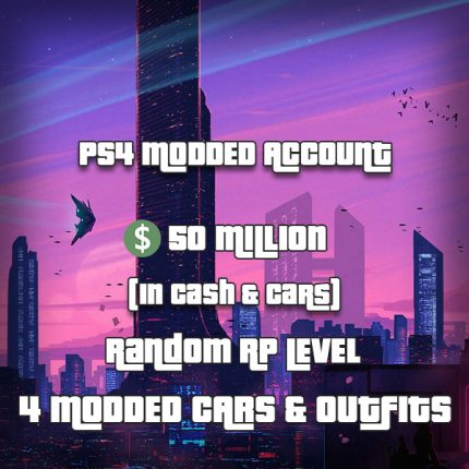 [PS4] 50 Million in Total Assets | 4 Modded Cars & Outfits | Instant Delivery
